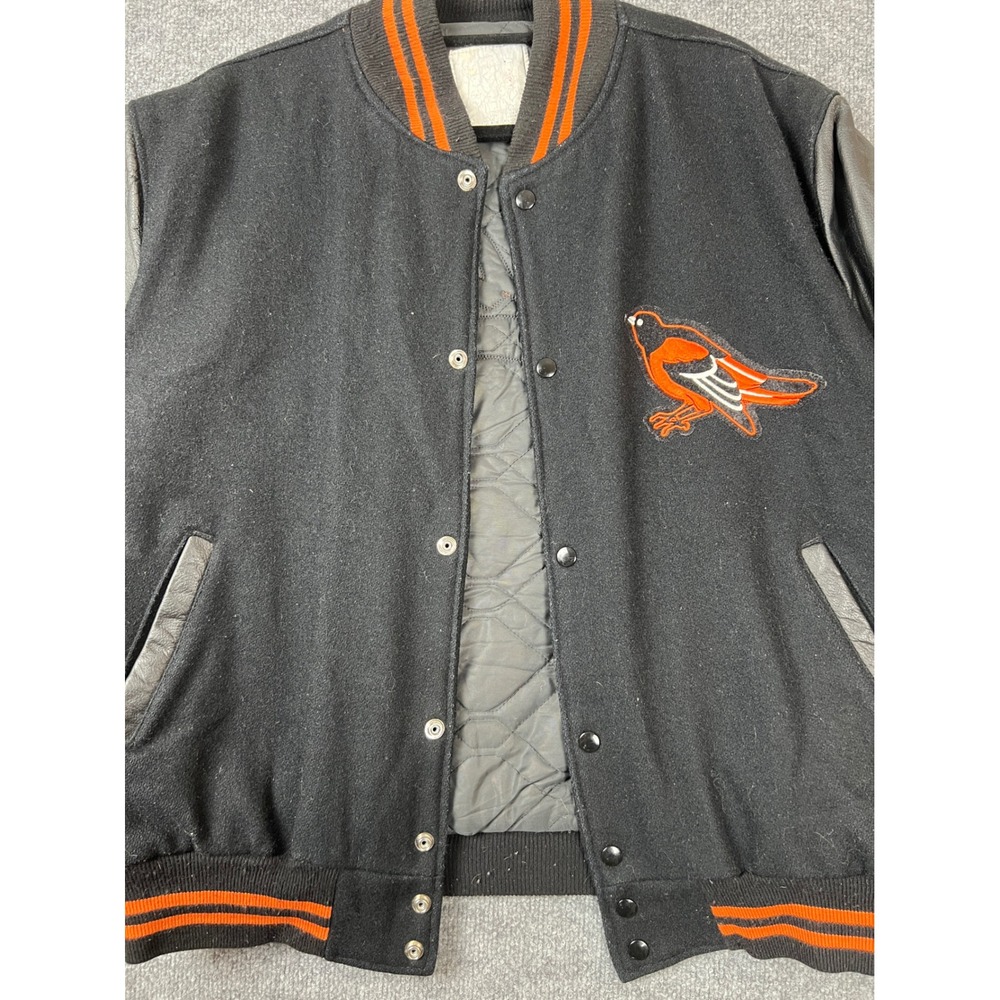 Vintage Baltimore Orioles Varsity Jacket Men‎ XL Black Orange MLB Wool Leather - Picture 4 of 8